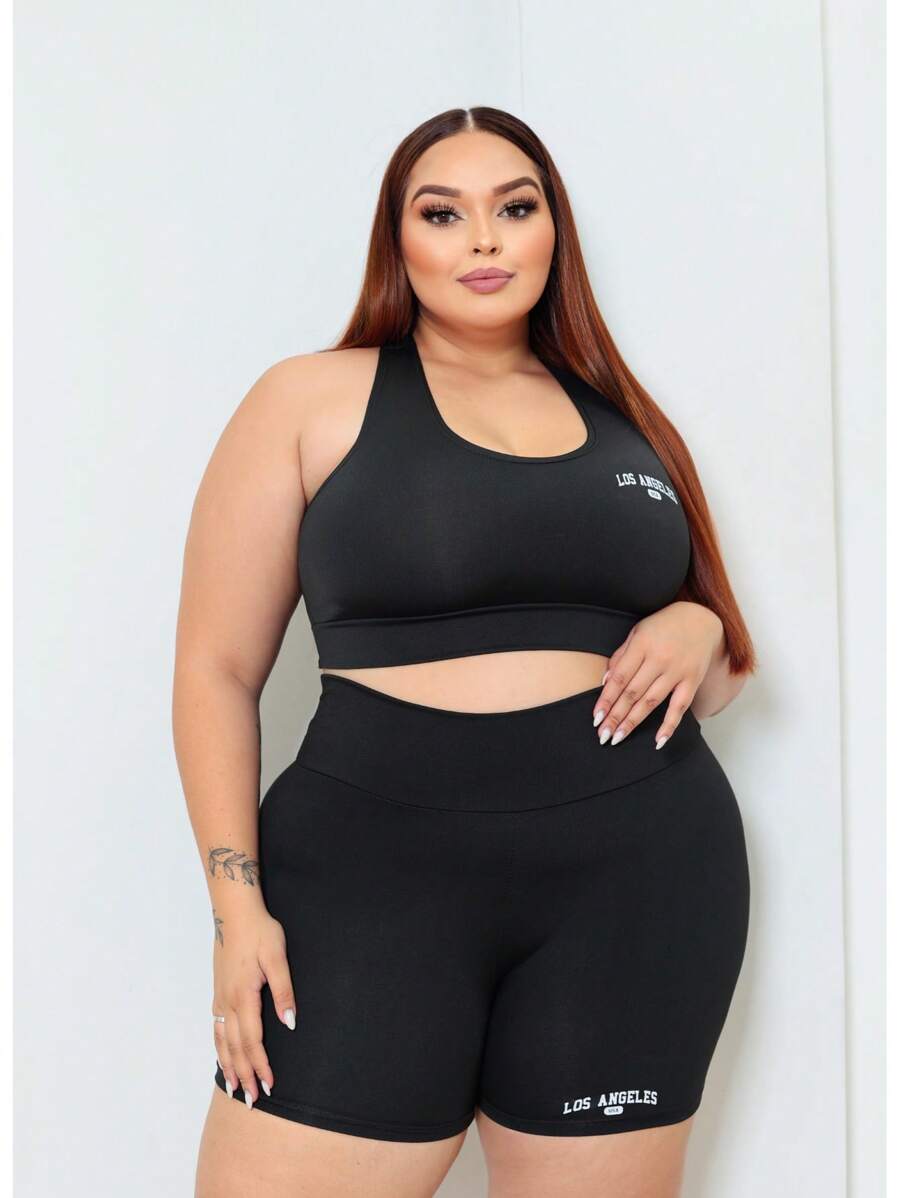 Conjunto Top e Shorts Plus Size