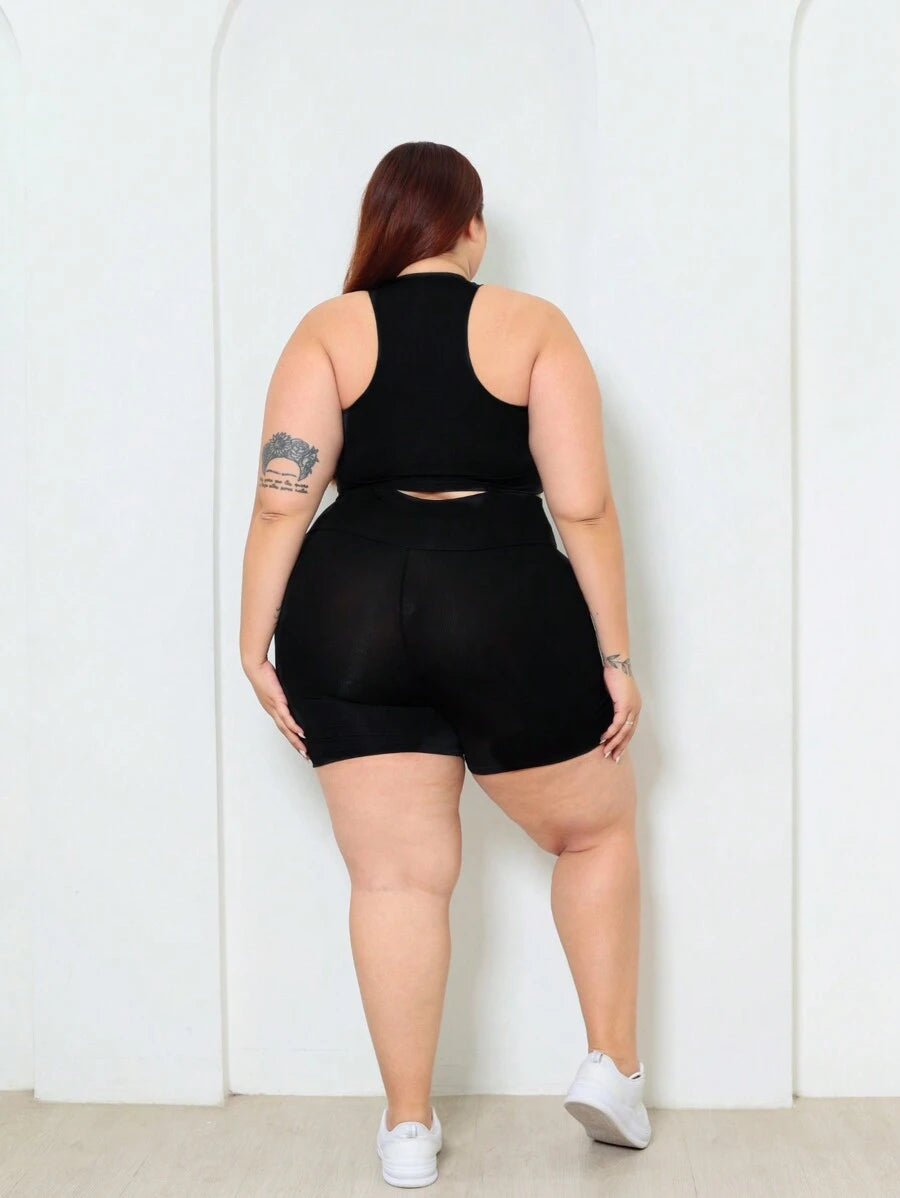 Conjunto Top e Shorts Plus Size