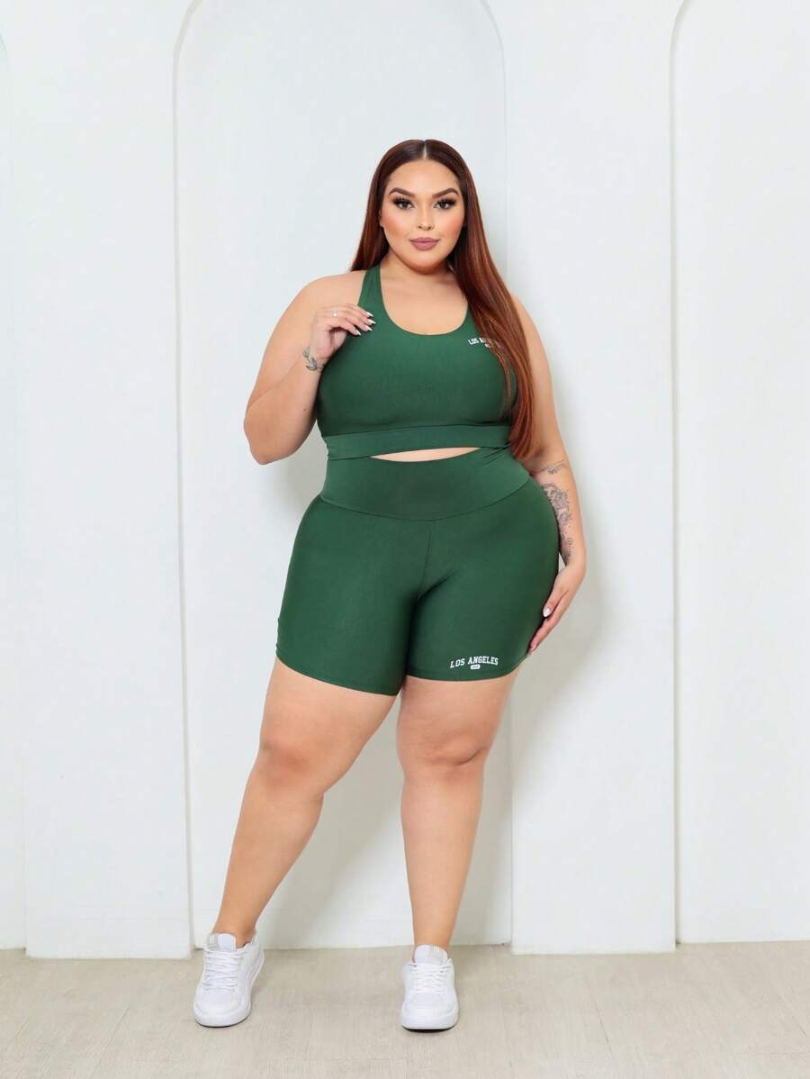 Conjunto Top e Shorts Plus Size