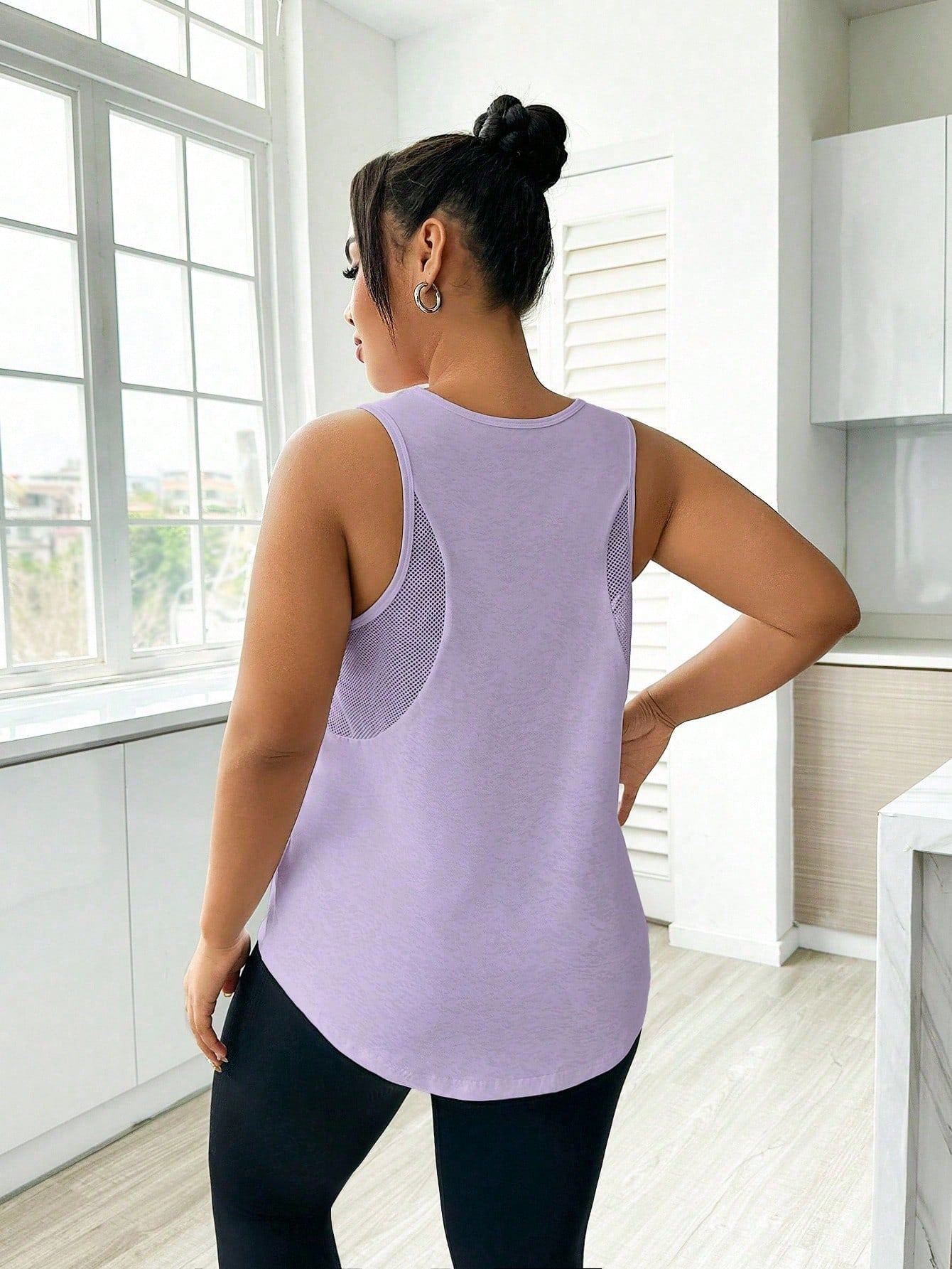 SHEIN Sport Studio Regata de Malha Jacquard, Cor Sólida Casual e da Moda para Uso Diário