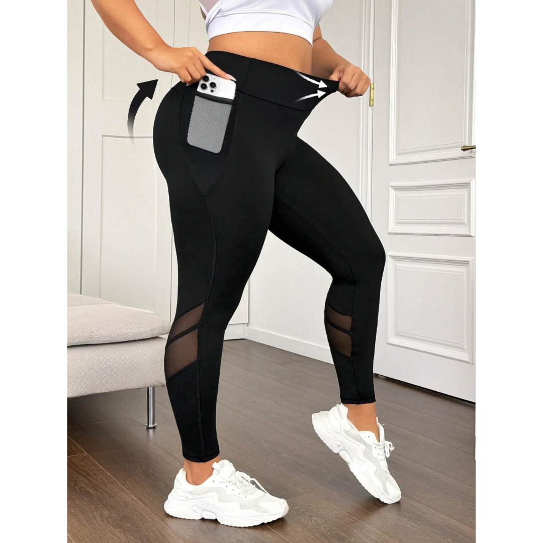 Legging Plus Size com Cintura Alta e Controle de Barriga