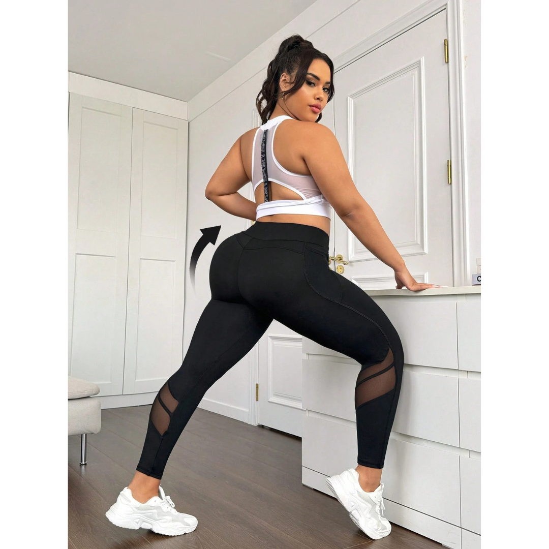 Legging Plus Size com Cintura Alta e Controle de Barriga