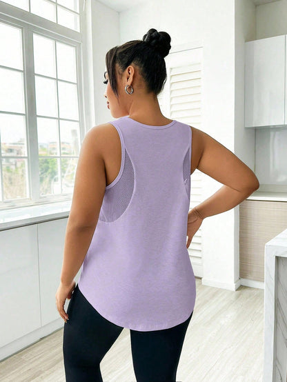 SHEIN Sport Studio Regata de Malha Jacquard, Cor Sólida Casual e da Moda para Uso Diário